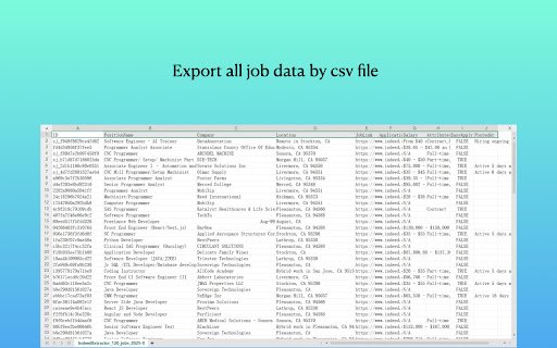 Indeed Extractor  from Chrome web store to be run with OffiDocs Chromium online