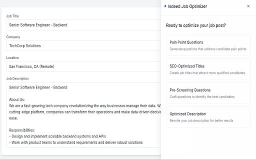 Indeed Job Optimizer  from Chrome web store to be run with OffiDocs Chromium online