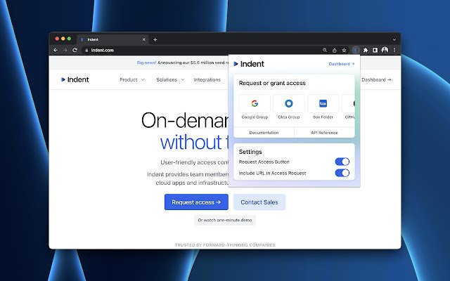Indent Extension  from Chrome web store to be run with OffiDocs Chromium online