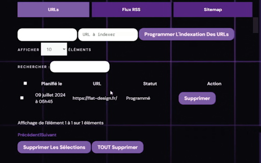 Indexation.io  from Chrome web store to be run with OffiDocs Chromium online