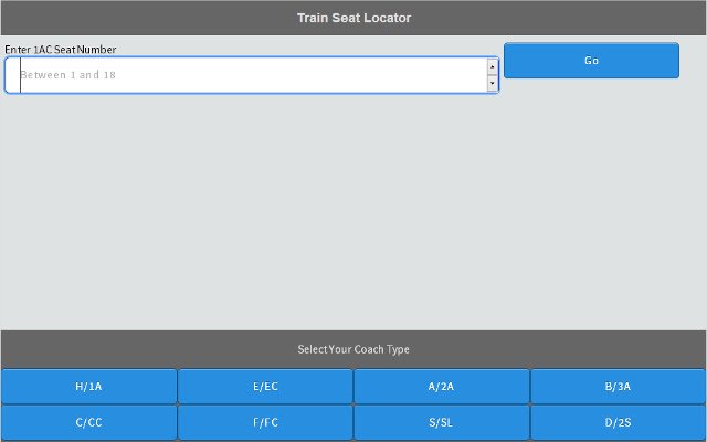 Localizzatore di sedili del treno indiano dal negozio web di Chrome da eseguire con OffiDocs Chromium online