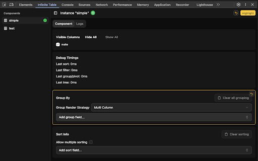 Infinite Table DevTools Extension  from Chrome web store to be run with OffiDocs Chromium online