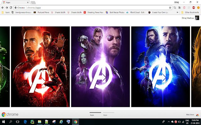 Infinity War Posters Theme  from Chrome web store to be run with OffiDocs Chromium online