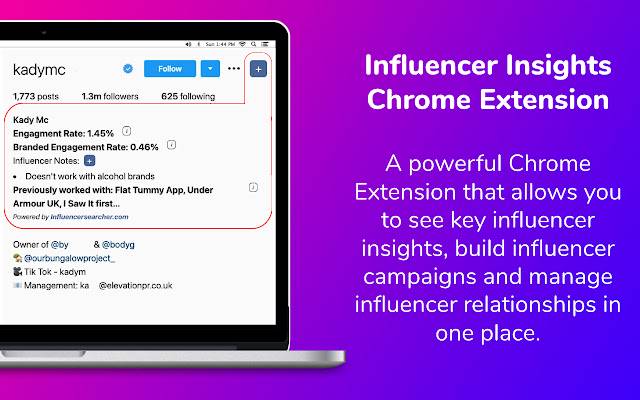 Influencer Searcher Engagement Calculator  from Chrome web store to be run with OffiDocs Chromium online