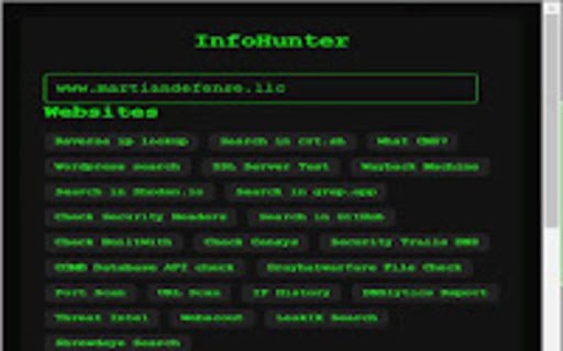 InfoHunter  from Chrome web store to be run with OffiDocs Chromium online