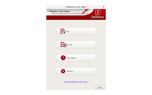 InfoNotary Browser Signer із веб-магазину Chrome для запуску з OffiDocs Chromium онлайн