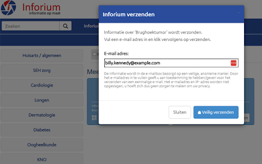 Inforium e mail extensie  from Chrome web store to be run with OffiDocs Chromium online