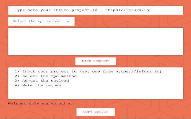 Infura RPC Client  from Chrome web store to be run with OffiDocs Chromium online