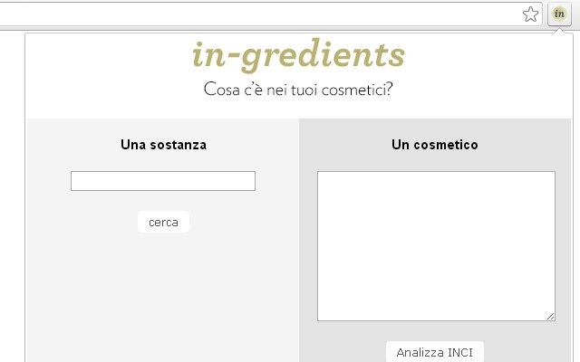 en ingredientes Biofficina Toscana de Chrome web store para ser ejecutado con OffiDocs Chromium en línea