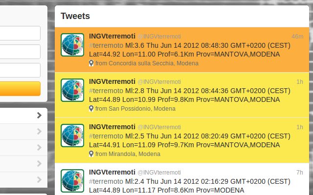 INGVterremoti enhancer  from Chrome web store to be run with OffiDocs Chromium online