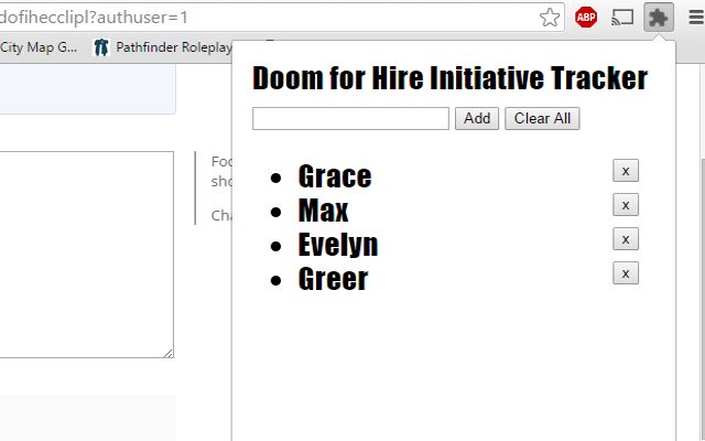 Initiative Tracker din magazinul web Chrome va fi rulat cu OffiDocs Chromium online
