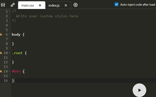 InjectCode  from Chrome web store to be run with OffiDocs Chromium online