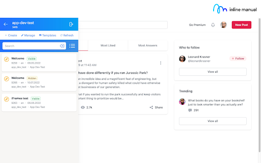 Inline Manual Builder from Chrome web store to be run with OffiDocs Chromium online Inline Manual Builder from Chrome web store to be run with OffiDocs Chromium online