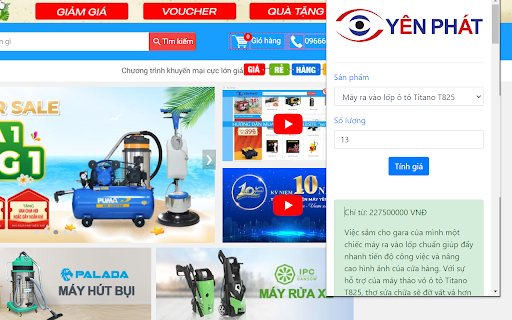 Điện Máy Yên Phát  from Chrome web store to be run with OffiDocs Chromium online