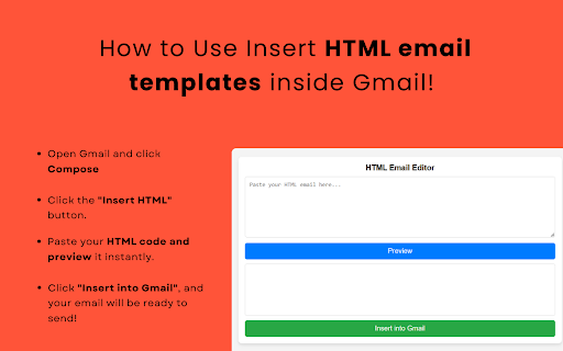 Insert and Send HTML in Gmail  from Chrome web store to be run with OffiDocs Chromium online