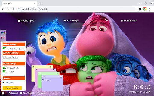 Inside Out 2 New Tab Gameograf  from Chrome web store to be run with OffiDocs Chromium online