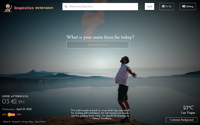 Extension ng Inspirasyon mula sa Chrome web store na tatakbo sa OffiDocs Chromium online