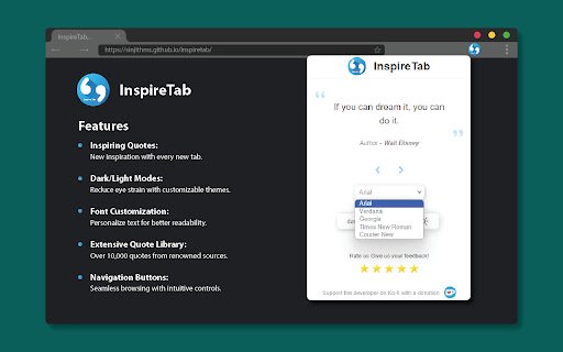 Inspire Tab  from Chrome web store to be run with OffiDocs Chromium online