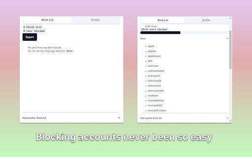 Instagram Blocklist  from Chrome web store to be run with OffiDocs Chromium online