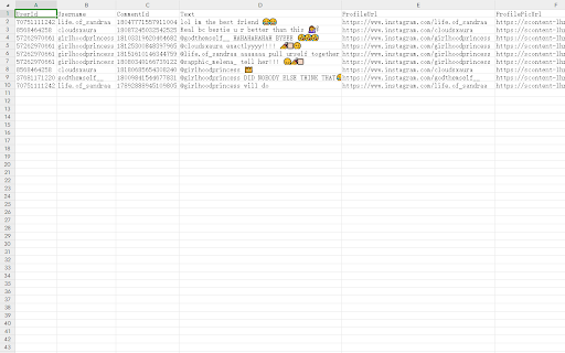 Instagram Comments Scraper Export CSV  from Chrome web store to be run with OffiDocs Chromium online