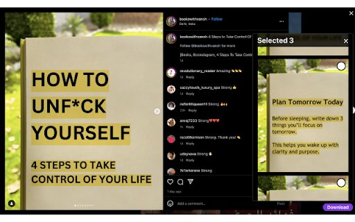 Instagram Downloader  from Chrome web store to be run with OffiDocs Chromium online