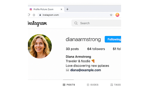 Instagram Profile Photo Viewer  from Chrome web store to be run with OffiDocs Chromium online
