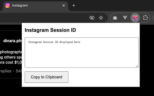 Instagram Session ID Extractor  from Chrome web store to be run with OffiDocs Chromium online