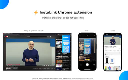 InstaLink  from Chrome web store to be run with OffiDocs Chromium online