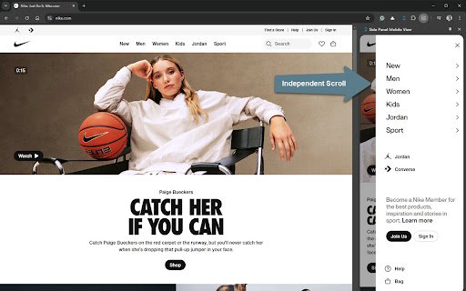Instant Mobile Preview Side Panel View  from Chrome web store to be run with OffiDocs Chromium online