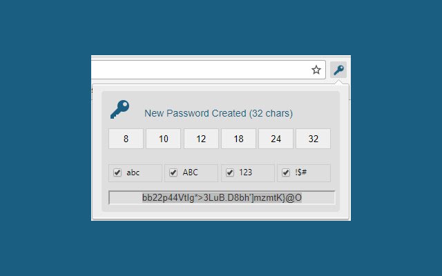 Instant Password Generator  from Chrome web store to be run with OffiDocs Chromium online