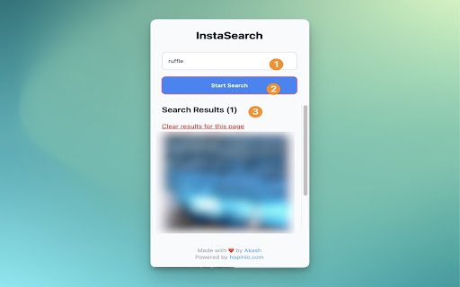 InstaSearch: Instagram captions search for posts and reels  from Chrome web store to be run with OffiDocs Chromium online