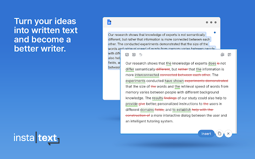 InstaText  from Chrome web store to be run with OffiDocs Chromium online
