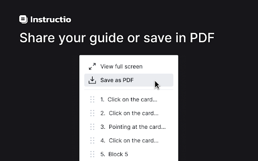 Instructio: Free AI how to guide maker  from Chrome web store to be run with OffiDocs Chromium online