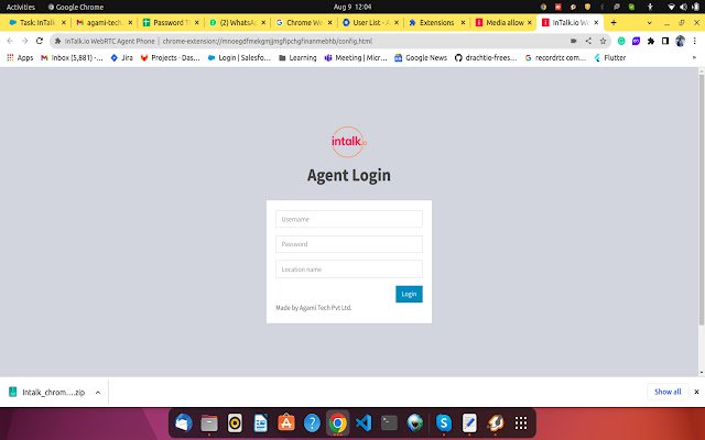 InTalk.io WebRTC Agent Phone  from Chrome web store to be run with OffiDocs Chromium online