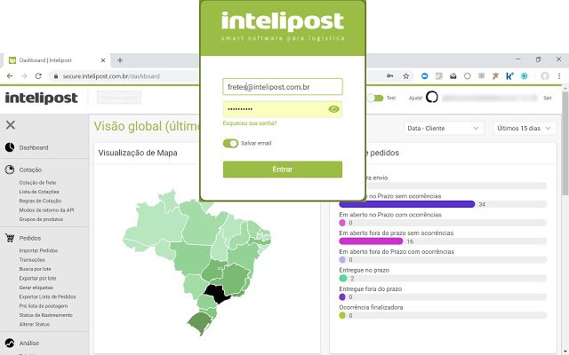Intelipost: แปลง Amazon Marketplace จาก Chrome เว็บสโตร์ให้ทำงานด้วย OffiDocs Chromium ออนไลน์