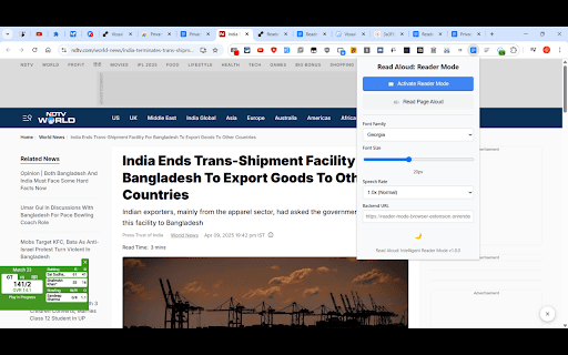Intelligent Reader Mode  from Chrome web store to be run with OffiDocs Chromium online