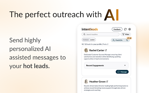 intentleads Engagement based LinkedIn Leads PREVIEW  from Chrome web store to be run with OffiDocs Chromium online