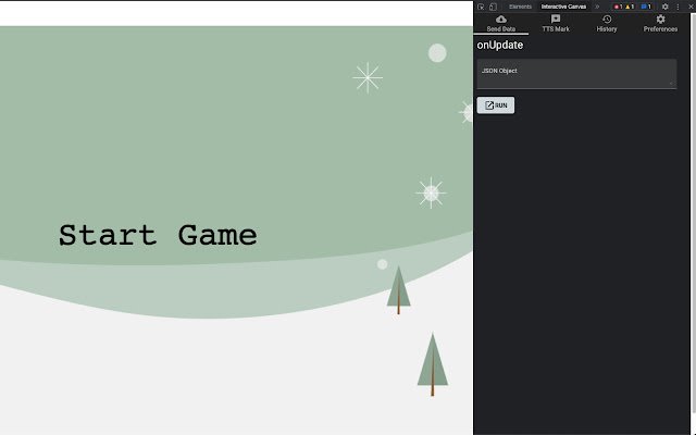 Interactive Canvas DevTools  from Chrome web store to be run with OffiDocs Chromium online