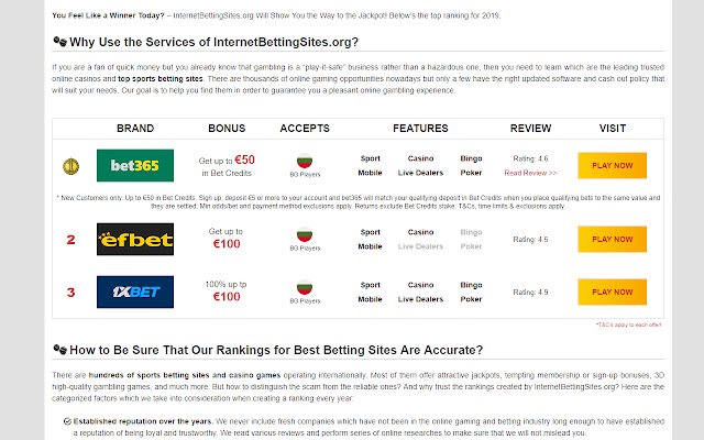 Mga International Betting Site mula sa Chrome web store na tatakbo sa OffiDocs Chromium online