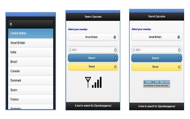 international zipcode search  from Chrome web store to be run with OffiDocs Chromium online