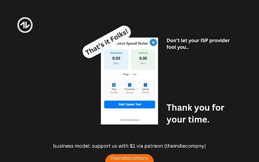 Internet Speed Tester  from Chrome web store to be run with OffiDocs Chromium online