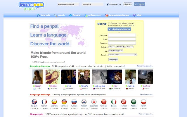 InterPals mula sa Chrome web store na tatakbo sa OffiDocs Chromium online
