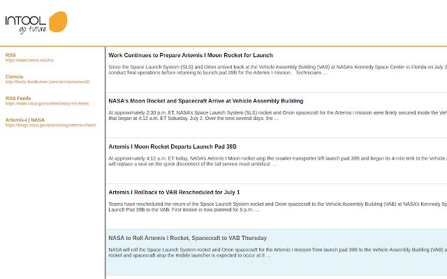Intool RSS Feeder da Chrome Web Store para ser executado com OffiDocs Chromium online