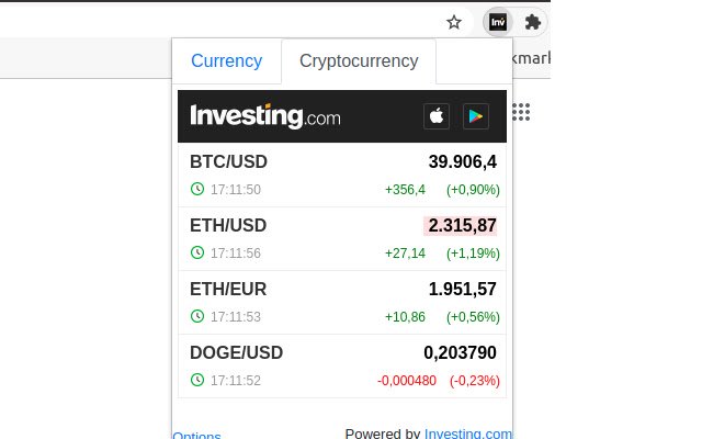 investing.com Currencies  from Chrome web store to be run with OffiDocs Chromium online