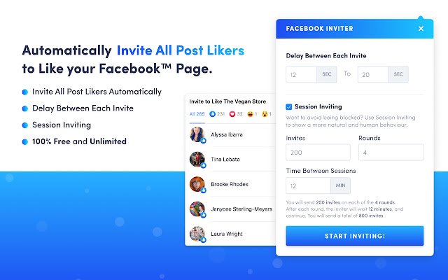 Invite Post Likers to Like Facebook™ Page  from Chrome web store to be run with OffiDocs Chromium online