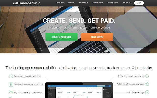 Invoice Ninja  from Chrome web store to be run with OffiDocs Chromium online
