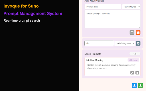 Invoque for Suno  from Chrome web store to be run with OffiDocs Chromium online