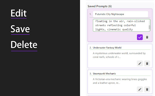 Invoque Prompt Manager Free  from Chrome web store to be run with OffiDocs Chromium online