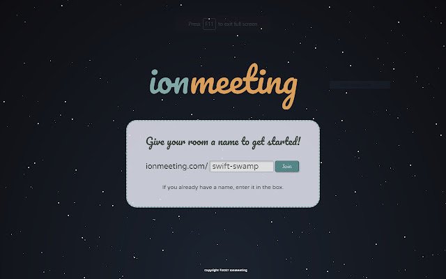 ionmeeting.com স্ক্রিন শেয়ারিং Chrome ওয়েব স্টোর থেকে OffiDocs Chromium-এর সাথে অনলাইনে চালানো হবে