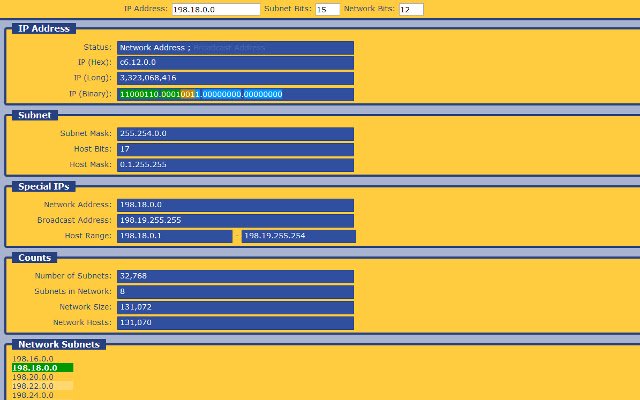 IP4 Calculator  from Chrome web store to be run with OffiDocs Chromium online